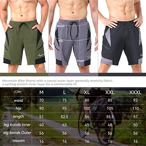 Sportneer Cycling Shorts Mens Mountain Bike Shorts for Men MTB Shorts Cycle Shorts Lightweight and Baggy with Zipper… - Image 7