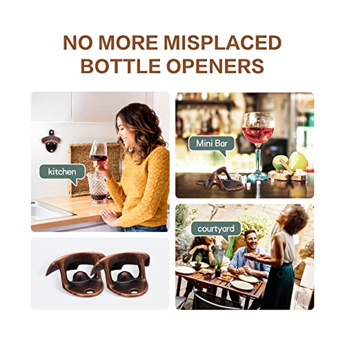 Bottle Openers Cast Iron Wall Mounted Bottle Opener Mountable Beverage, Beer, Soda Caps Remover(Set Of 2With Screws) #TOP5