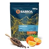 SABROA Café En Grano Especialidad Tueste Natural Origen 100% Arábica Sabor Aromático Intenso Alta Altitud Notas Acidez Equilibrada Kenyan Star (500Gr, Kenia)