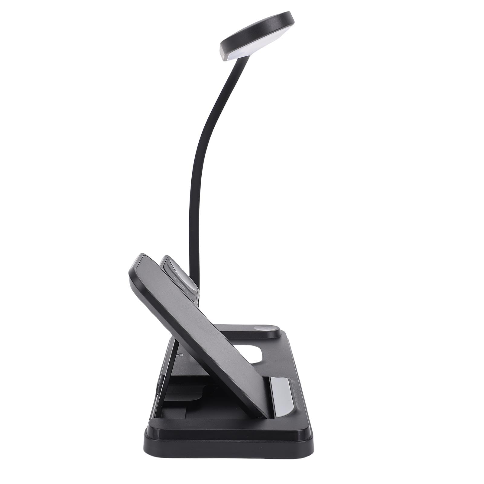 Ejoyous Stazione di Ricarica Wireless 3 in 1, Stazione di Ricarica da Tavolo in ABS con Rapida da 15 W, Caricabatterie Pieghevole per Auricolari per Orologio da Telefono e Lampada a 3 Colori per