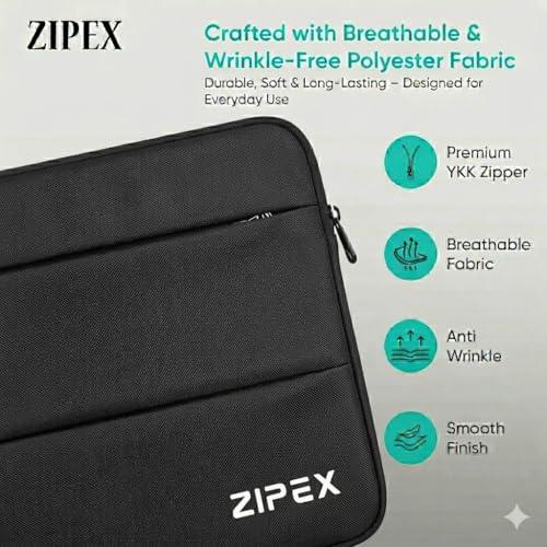 Image of 360 Protective 14 Inch Laptop Sleeve Case for All 14 Inch laptops with 2 Front Pockets & Carry Handle | Compatible with 14 inch HP, DELL, Asus, Mackbook Devices| Water-Resistant | Black