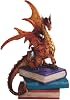 ICE ARMOR 6 H RedOrange Volcano Dragon Standing on Pile of Books Statue Fantasy Decoration Figurine