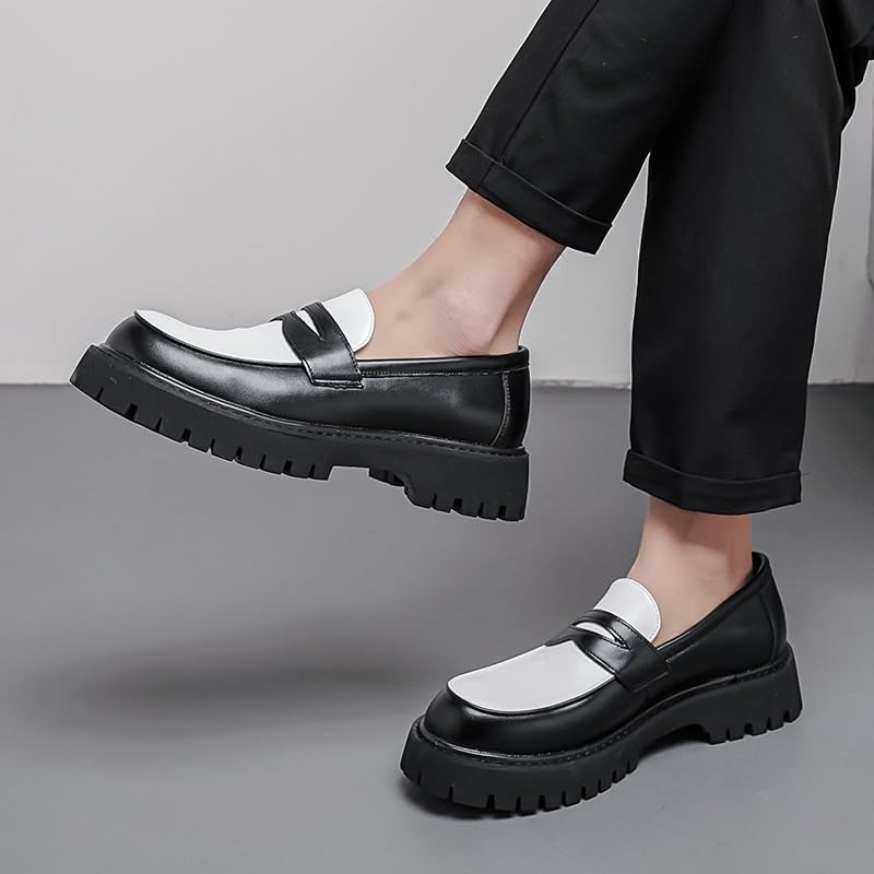 Shoes Men's Retro Loafers Fashion Spliced ​​Oxford Shoes Versatile Casual Shoes4