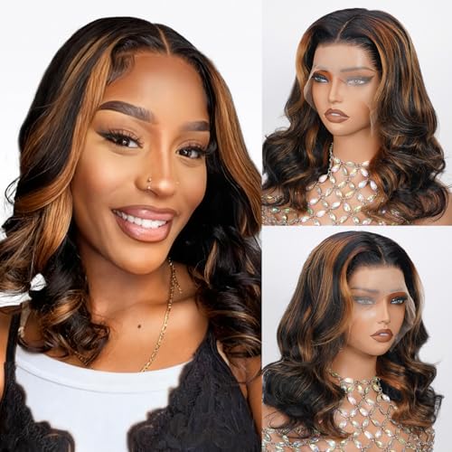 Devonia 13x6 Highlight Body Wave Lace Front Wigs Human Hair