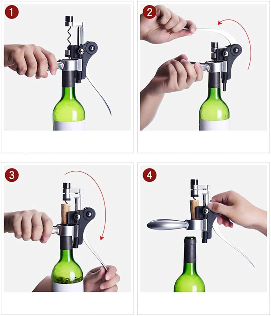 Cavatappi Per Vino In Acciaio Inox 304 - Apribottiglie A Leva, Facile E Elegante Per Appassionati - Foto 10