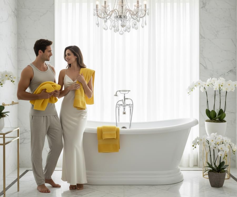 Juego de toallas de baño de algodón ideales para el hogar, gimnasio y spa 6