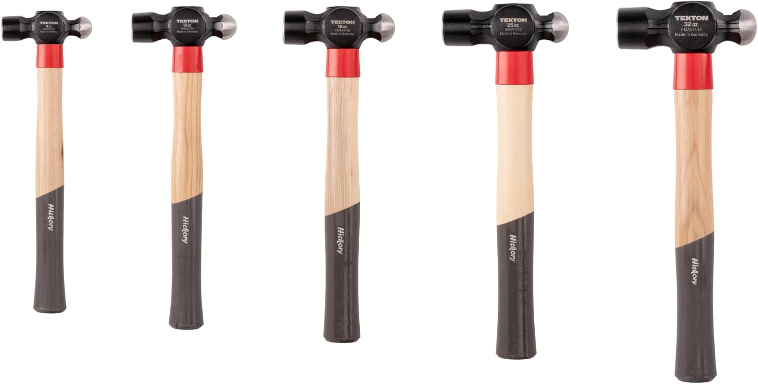 TEKTON Ball Peen Hammer Set, 5-Piece (8, 12, 16, 25, 32 oz.) | HMA95002