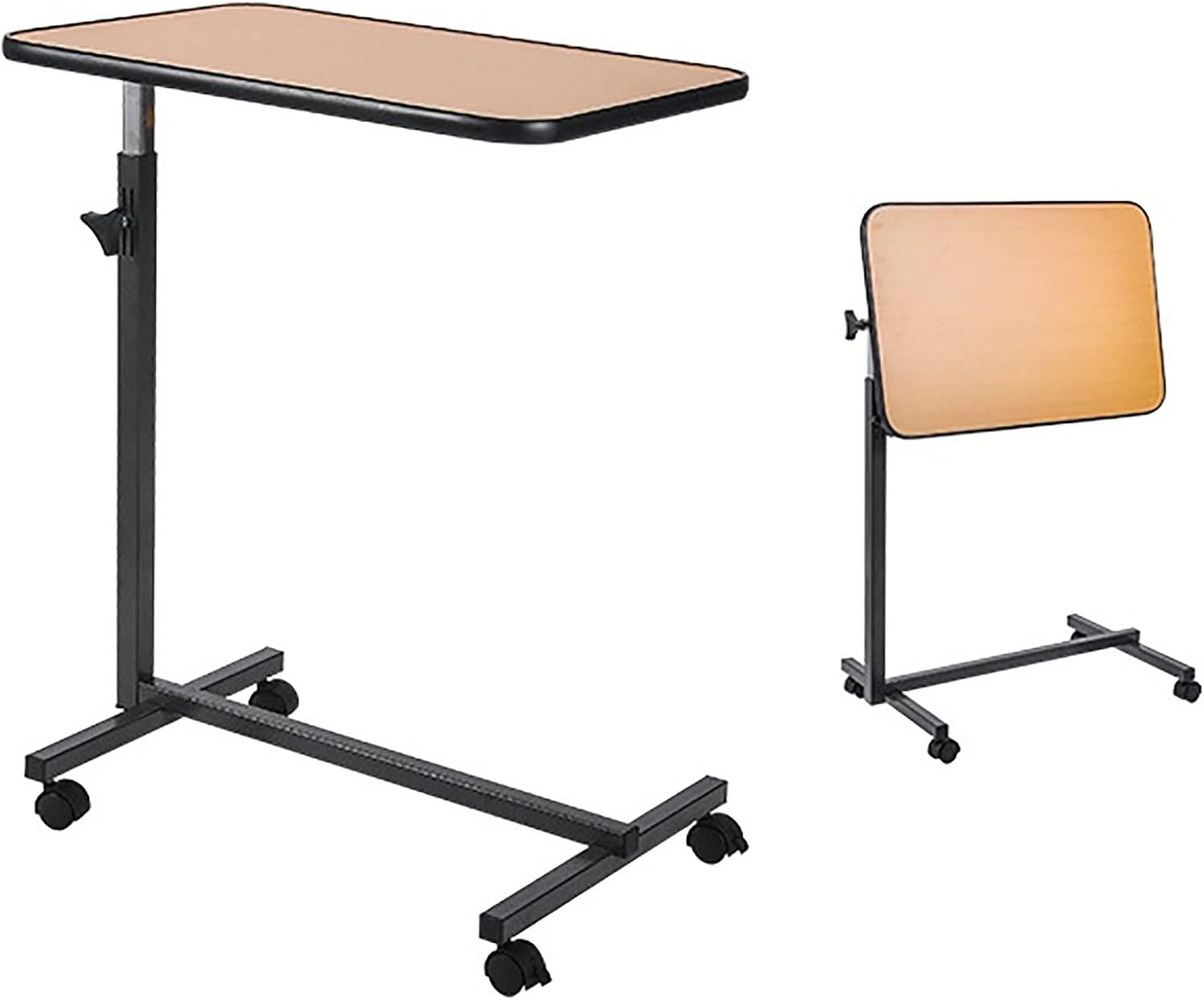 Tilting Overbed Table,Multifunctional Adjustable Bedside Table,Medical Adjustable Overbed Bedside Table with Wheels & Brake for Hospital and Home Medical Use