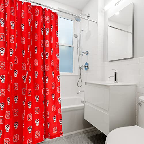 Image of College Covers Everything Comfy North Carolina State Wolfpack Bright and Colorful Shower Curtain Cover, 70 inch x 72 inch