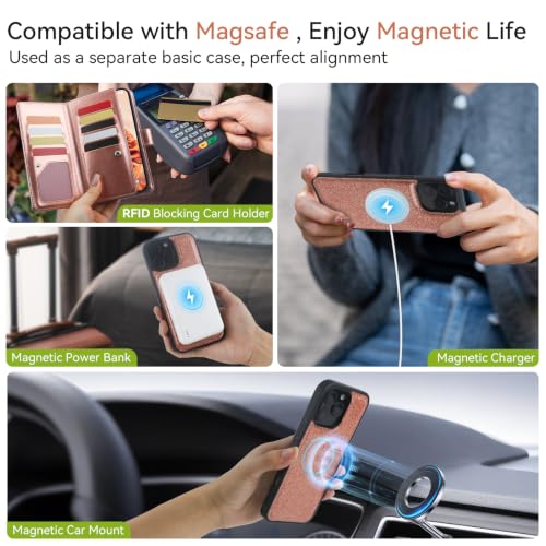 Varikke Wallet Case for iPhone 16 Pro Max Compatible with Magsafe, Rosegold by Varikke - Used condition - Image 4