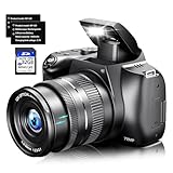 Cameras for Photography, 12X Optical Zoom 4K Digital Camera with WiFi & App Control, 72MP Vlogging Camera with 180° Flip Screen, Auto Focus, Dual Batteries, 59mm Wide Angle & Macro Lens, 32GB SD Card