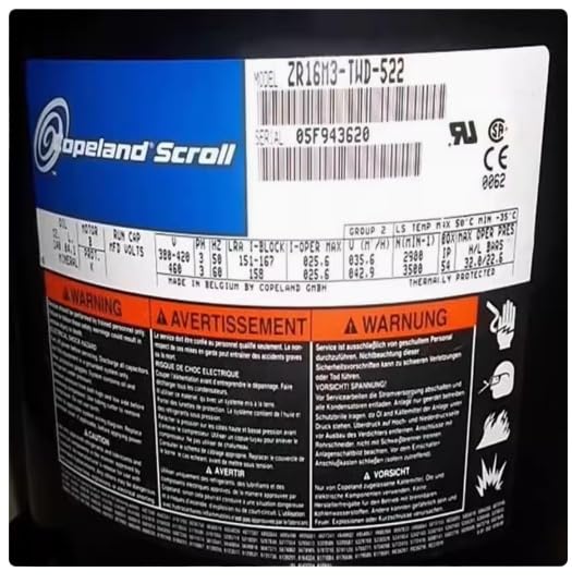 Available for Copeland Scroll Motor Compressor ZR19M3-TWD-522 ZR19M3E-TWD-522 ZR19M3E-TWD-561 General Accessories (ZR19M3E-TWD-522)