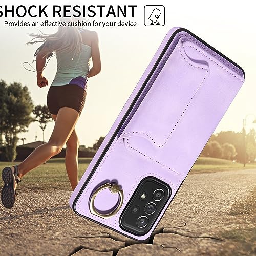 Protection antichoc Samsung A72 5G violette avec double fermoir aimanté - 5