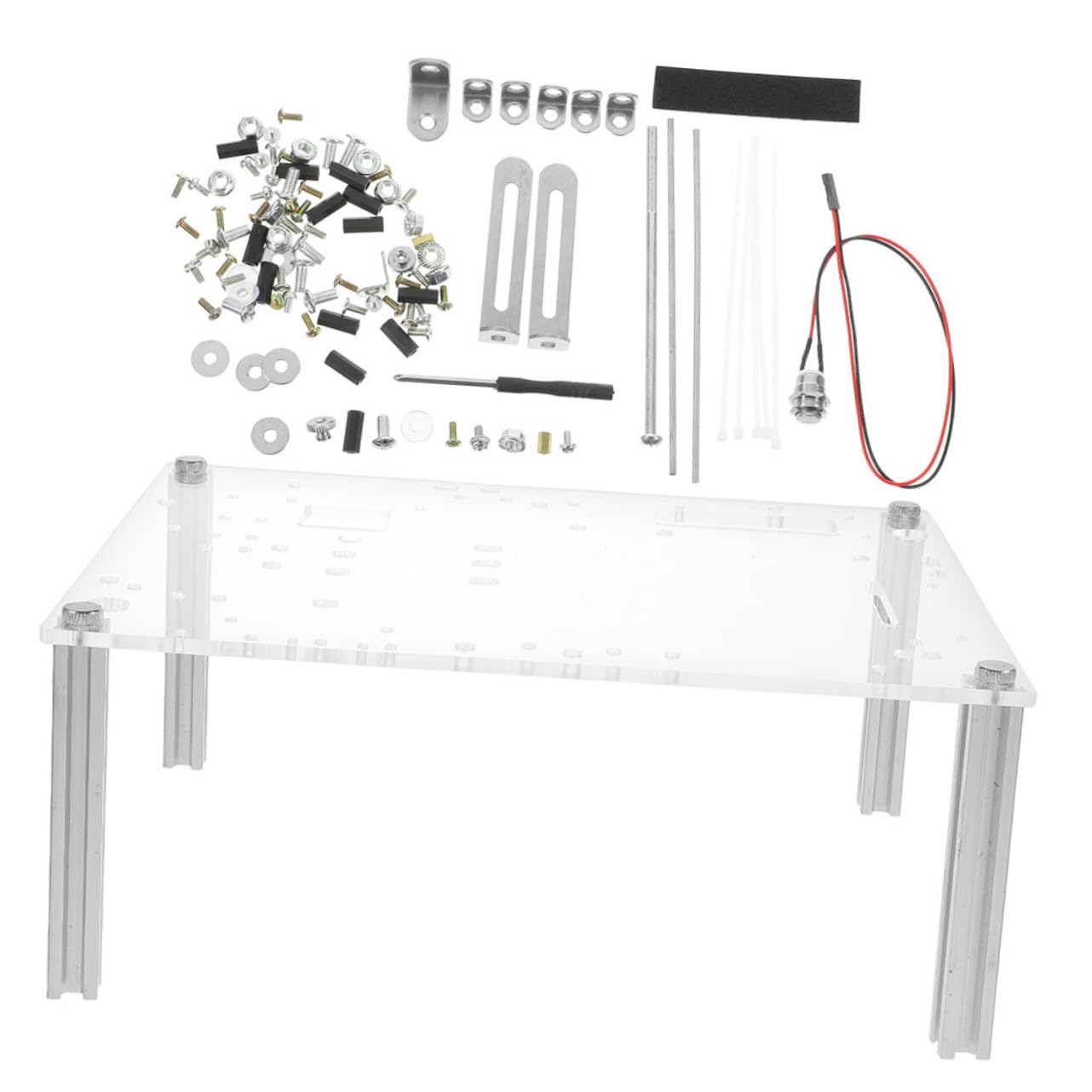 Boîtier ordinateur ouvert transparent alu pour tests de composants informatiques - 6