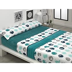 Ugg Sabanas D&D Quality BONCASA Juego de sábanas Invierno de CORALINA Extra Suave (Paris Azul, Cama 150)