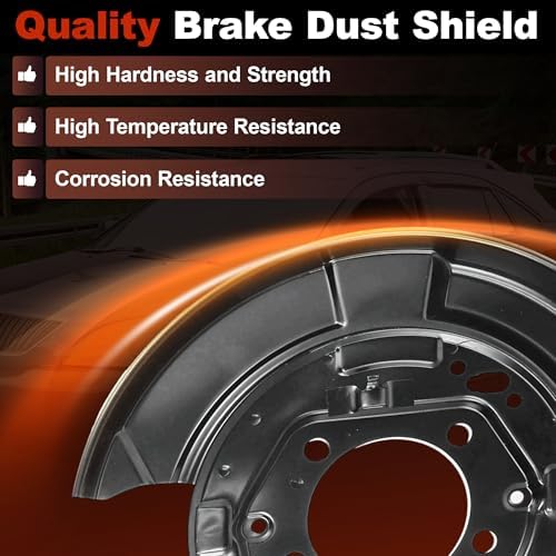 HEROFFIX 924-373 Rear Left Right Brake Dust Shield for Toyota Highlander 2004-2007 for Lexus RX400h RX330 RX350 Disc Brake Backing Plate Splash Brake Dust Covers 4650448020/4650348020 - 3