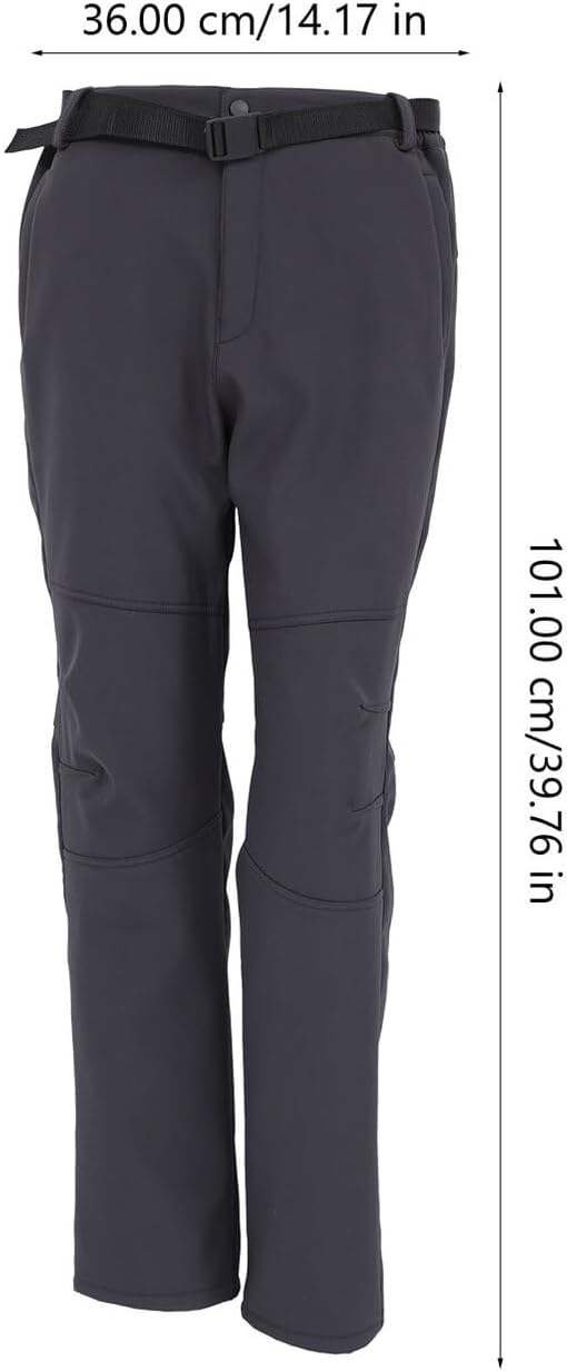 Milisten Men’s Fleece Lined Skiing Pants Waterproof Winter Sports Trousers Thick Warm Outdoor Climbing Hiking Pants, Gray, Size M