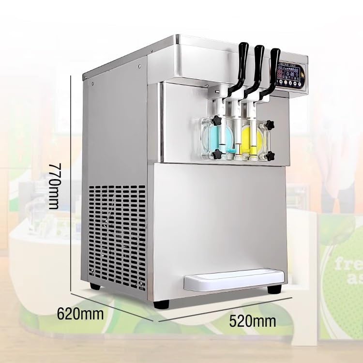 Eis-Maschiene Transparenter Körper, vertikale kommerzielle Eismaschine, Milchtee-Shop, spezielle 3-Farben-Soft-Sweet-Cone-Eismaschine – Bild 3