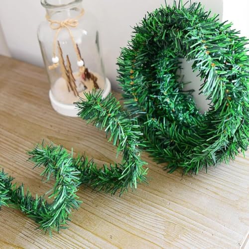 18 Ft Christmas Pine Garland, Artificial Green Vine for Mantle Home Decor - image 3