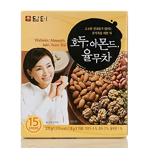 Damtuh Korean Walnut Almond Adlay (Job's Tear) Powder Meal Replacement Shake Breakfast Simple Meal 18g x 15 Sticks