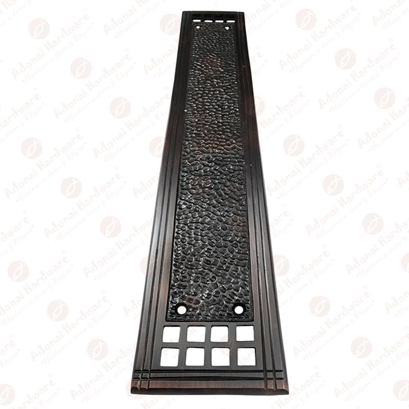 Adonai Hardware "Socoh Hammered Decorative Brass Push Plate - Oil Rubbed Bronze