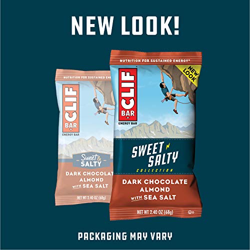 Clif Bar Sweet & Salty Energy Bars with Sea Salt (2.4 Protein Bars, 12 Count) (Packaging May Vary) Dark Chocolate Almond, 28.8 Ounce