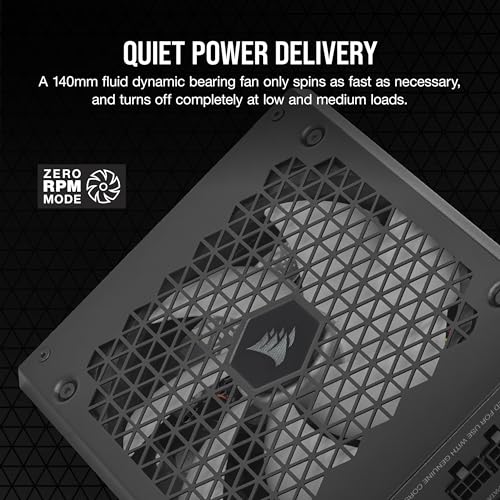Image of Corsair HX1000i Fully Modular Ultra-Low Noise ATX Power Supply - ATX 3.1 & PCIe 5.1 Compliant - Fluid Dynamic Bearing Fan - CORSAIR iCUE Software Compatible - 80 Plus Platinum Efficiency - Black