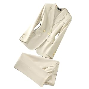 Suits Women Autumn Long Sleeve Single Breasted Blazer Pants Office Ladies Work Wear