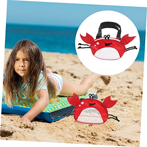 Kisangel Crab Beach Bag Mesh Organizer Straw Beach Bag for Boys and Girls for Family3