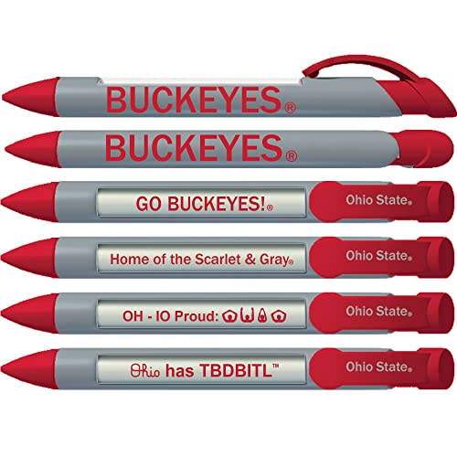 Greeting Pen College Pens- Ohio State Buckeyes Braggin' Rights Rotating Message 6 Pen Set 20543 #TOP2