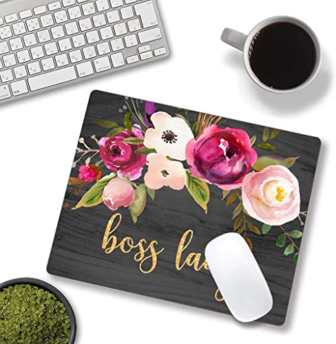 Armanza Mouse Pad, Cute Boss Lady Quote Mouse Pad For Women, Square Motiavation Mousepad For Office Laptop, Non-Slip Rubber Computer Mouse Pads For Wireless Mouse, Personalized Mouse Pads For Desk #TOP3