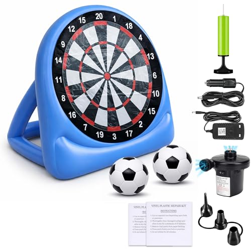 150cm Large Soccer Target Dartboards Kids Giant Inflatable 5ft Football Target with Complete Set Portable Giant Outdoor Kick & Throw Dart Games for Family Yard Law