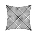 Lieson Fundas de cojín para sala de estar, 1 funda de almohada de 45 x 45 cm, color blanco y negro
