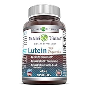 Amazing Formulas Lutein 40mg with Zeaxanthin 1600 mcg Supplements – 60 Softgels- Supports Eye Health & Healthy Vision…