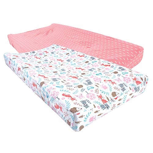 Image of Hudson Baby Unisex Baby Cotton Changing Pad Cover, Woodland Fox, One Size