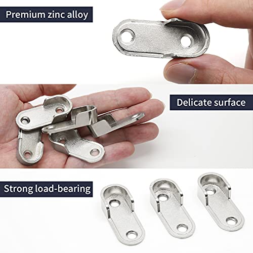 image for Zorveiio Silver Closet Rod End Supports, Oval Closet Rod Holder Small 