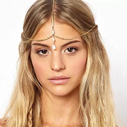 Yean Pendentif en Cristal Tête Chaîne Or Bandeau Mode Bandeau pour Femmes et Filles Cover