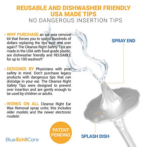 Cleanse Right - Ear Wax Removal Kit- USA MADE Ear Spiral, Cotton Swab Alternative, USA Made, Reusable, Dishwasher Friendly Tips! Wash Basin, Syringe. Cleaner Irrigation Tool to Remove Earwax Blockage - Thumbnail 4