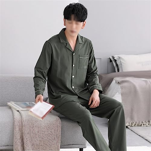 Men's Pyjamas Long-sleeved Thin Section Can Be Worn Outside Autumn and Winter Loungewear Two-piece Suit2