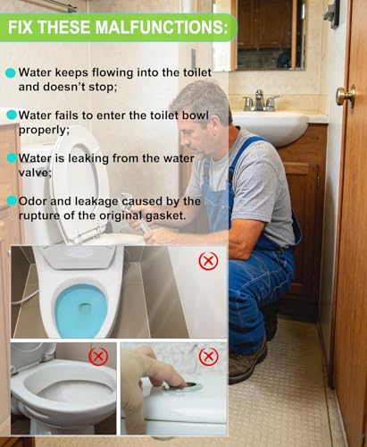 Image of Upgraded RV Toilet Valve Replacement Kit Compatible with Dometic 300, 310, 320, 311, 321, 301 Toilets, Parts With 385311641 Water Valve and 385311658 Seal, for Camper /Travel Trailer Pedal-Flush Toilet