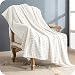 Topfinel Couverture et Plaid Lit 1 Personne 130x150 cm à Carreau en Flanelle Douce Plaid Polaire Blanc Enfant pour Canapé Voyage Jeté de Lit