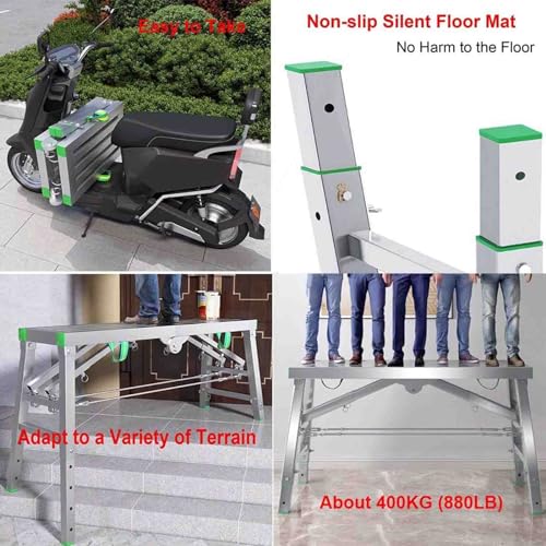 Échafaudage polyvalent pliable en aluminium avec hauteur réglable 400kg - 4