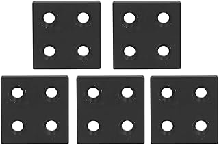 5Pcs Aluminum Profile End Cap Alloy Metal Cover Plate Linear Moving Parts 4040 Double Grooves Fasteners for Industrial Profiles Fixing Robot Projects (Black)
