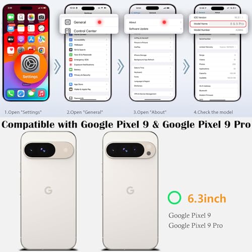 Tnarru Designed for Google Pixel 9/Pixel 9 Pro Case with Ring Stand, Support Magnetic Car Mount Rotating Finger Holder Soft TPU Cover Plating Edge Slim Phone Case for Pixel 9/9 Pro 5G Green by Tnarru - Image 8