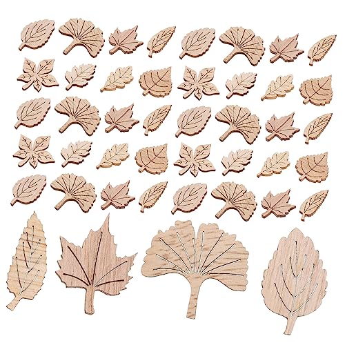 KONTONTY 50pcs Maple Wood Chips Scrapbooking Kit Wood Chips for DIY Decorations Journaling Supplies