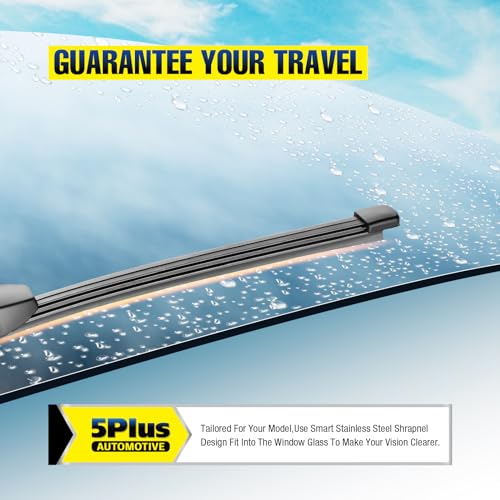 Image of 5 PLUS 13 Inch Rear Wiper Blade Replacement for Volkswagen VW 2015-2009 Tiguan 2014-2009 Jetta 2014-2010 Golf 2010-2004 Touareg 2009-2006 Rabbit, BACK Windshield Wiper Blade (A330H)