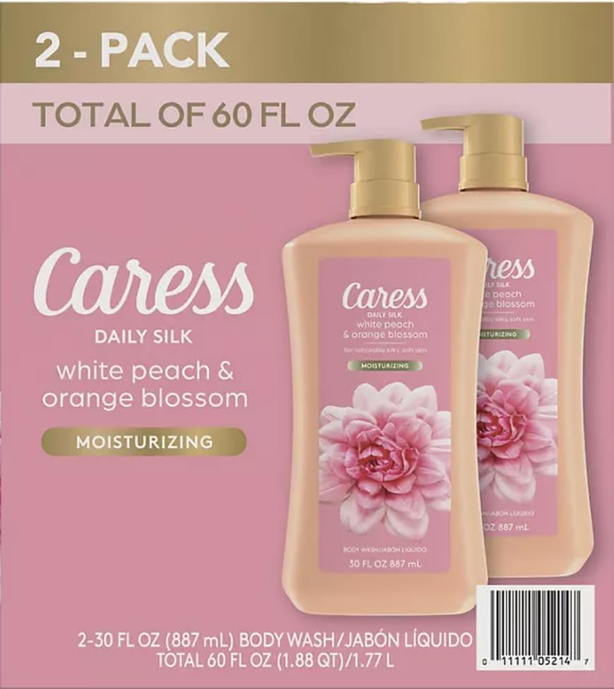 Image of Caress Daily Silk Hydrating Body Wash, White Peach & Orange Blossom (30 fl. oz, 2 pk), Pink