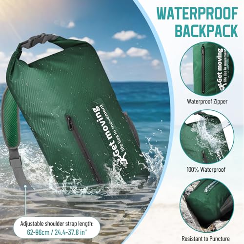 BKNOOU Bolsa Seca Impermeable para Kayak, Mochila con Roll Top para Mujer y Hombre miniatura 3