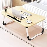 Foldable Bed Tray Lap Desk, Portable Lap Desk with Phone Slots Notebook Table Dorm Desk, Small Desk Folding Small Dormitory Table, Perfect for Watching Movie on Bed Or As Personal Dinning Table