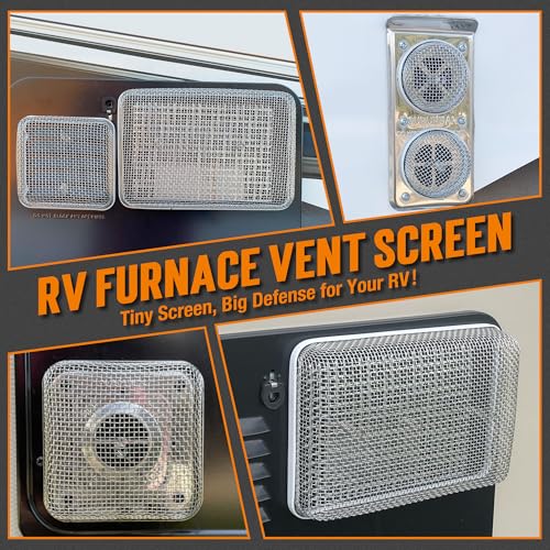 Image of TONDA RV Furnace Vent Screen, Bug Screens Heater Vent Cover for Camper with Installation Tool and Silicone Rubber, 4 Pack, Stainless Steel